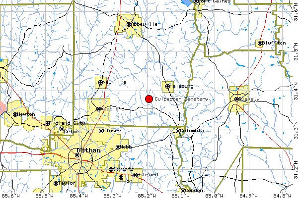 Local Map for Culpepper Cemetery, AL