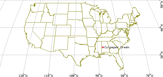 US Map for Culpeper Creek, Greene County, AL