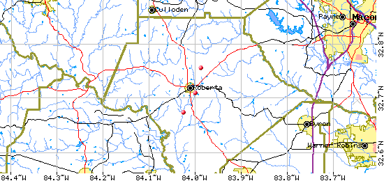 Local Map for Culpepper Creek, Crawford County, GA