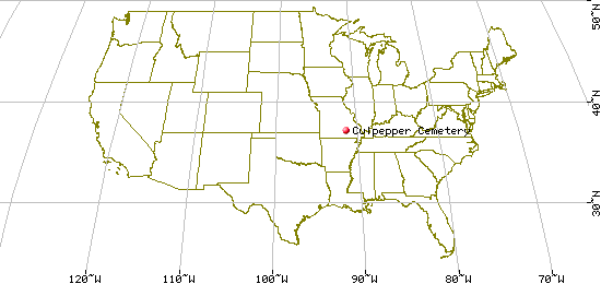 US Map for Culpepper Cemetery, Shannon Co, MO