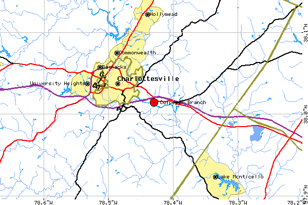 Local Map for Culpeper Branch, Albemarle Co, VA