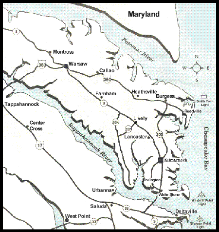 Map of the Northen Neck
